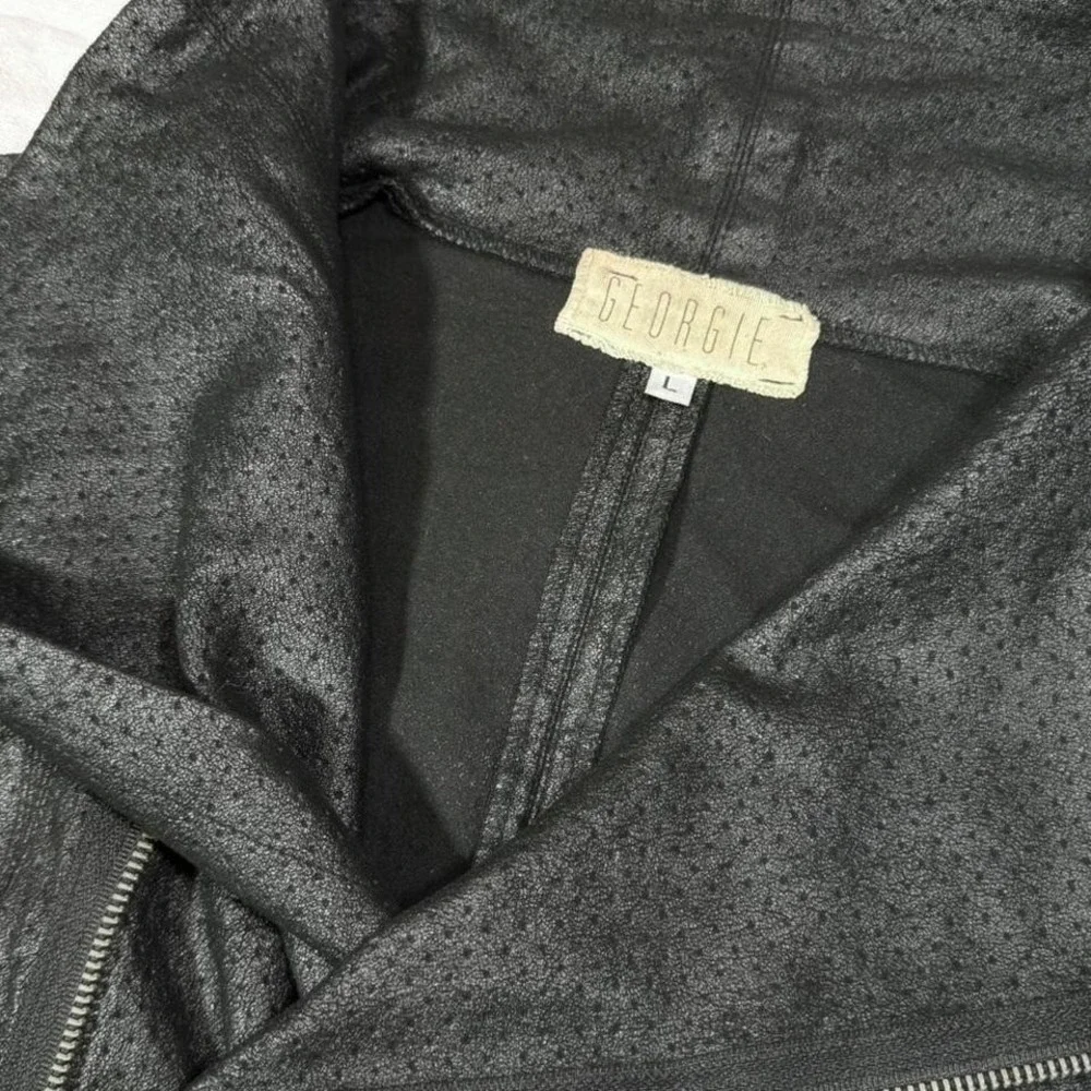 Georgie Made in USA Black Faux Leather Jacket – Size L (Fits M) - Picture 6 of 8